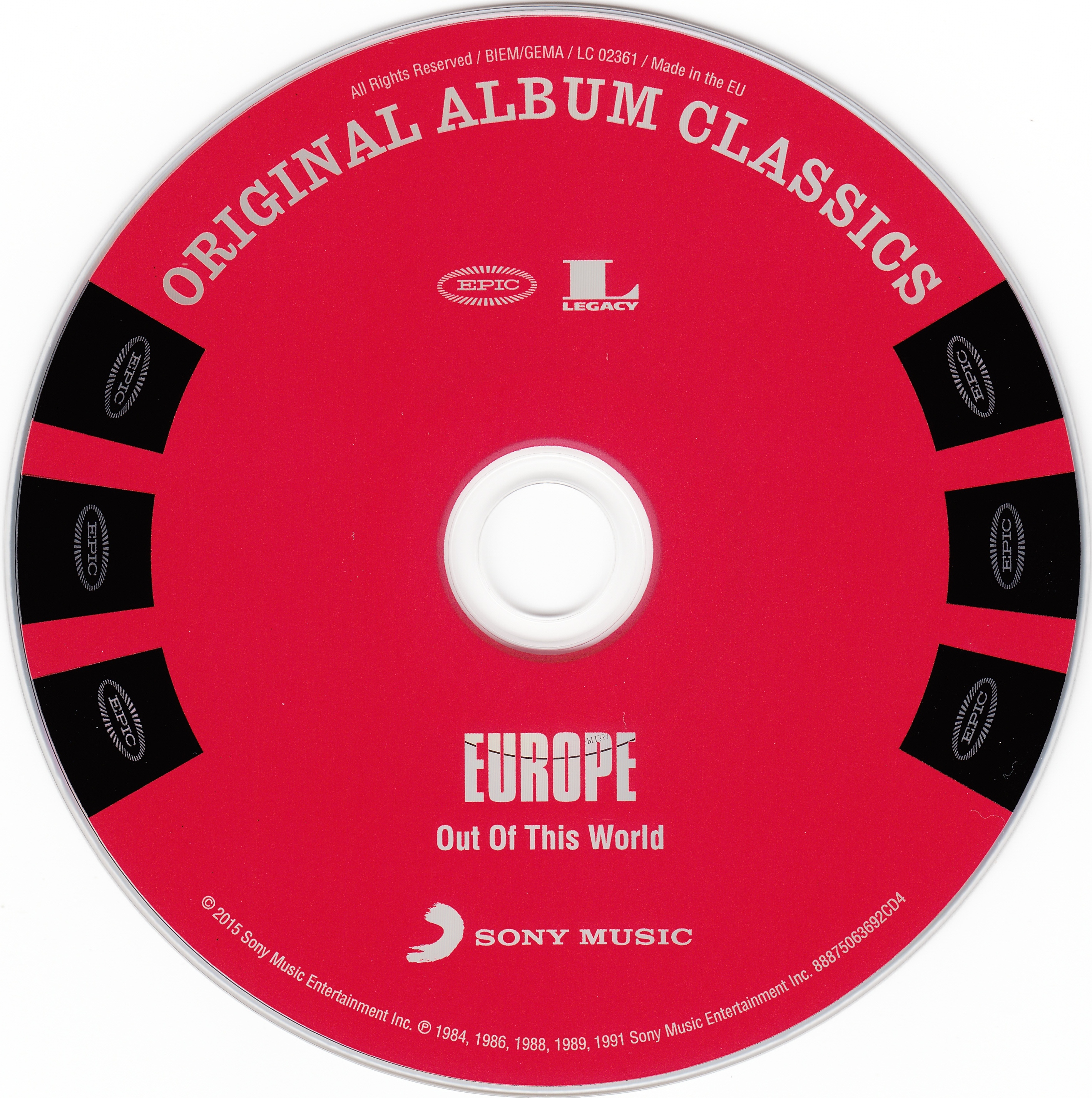 Europe  Original Album Classics; cd4 Out Of This World : CD